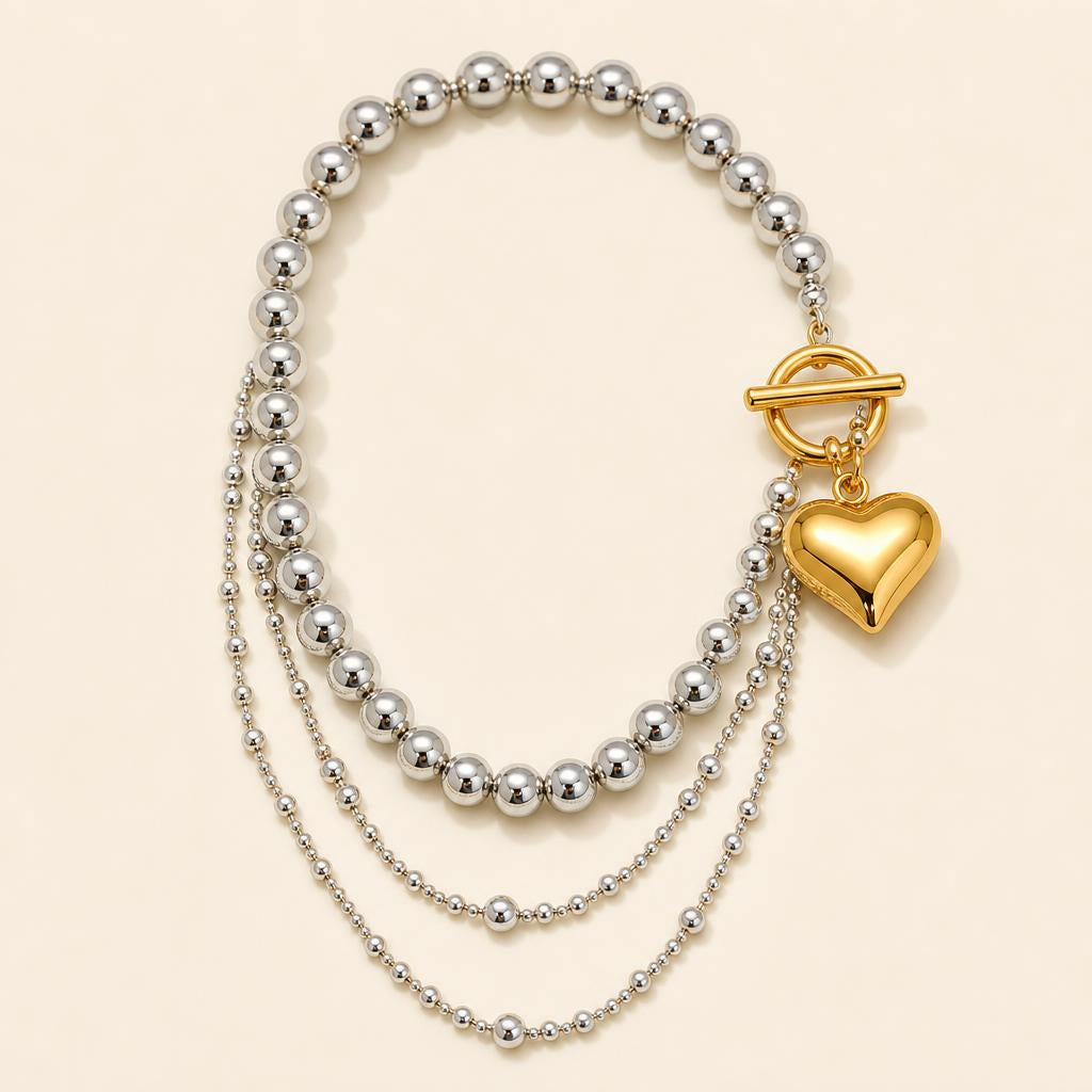 VELORA Armband Perlen Silber lang